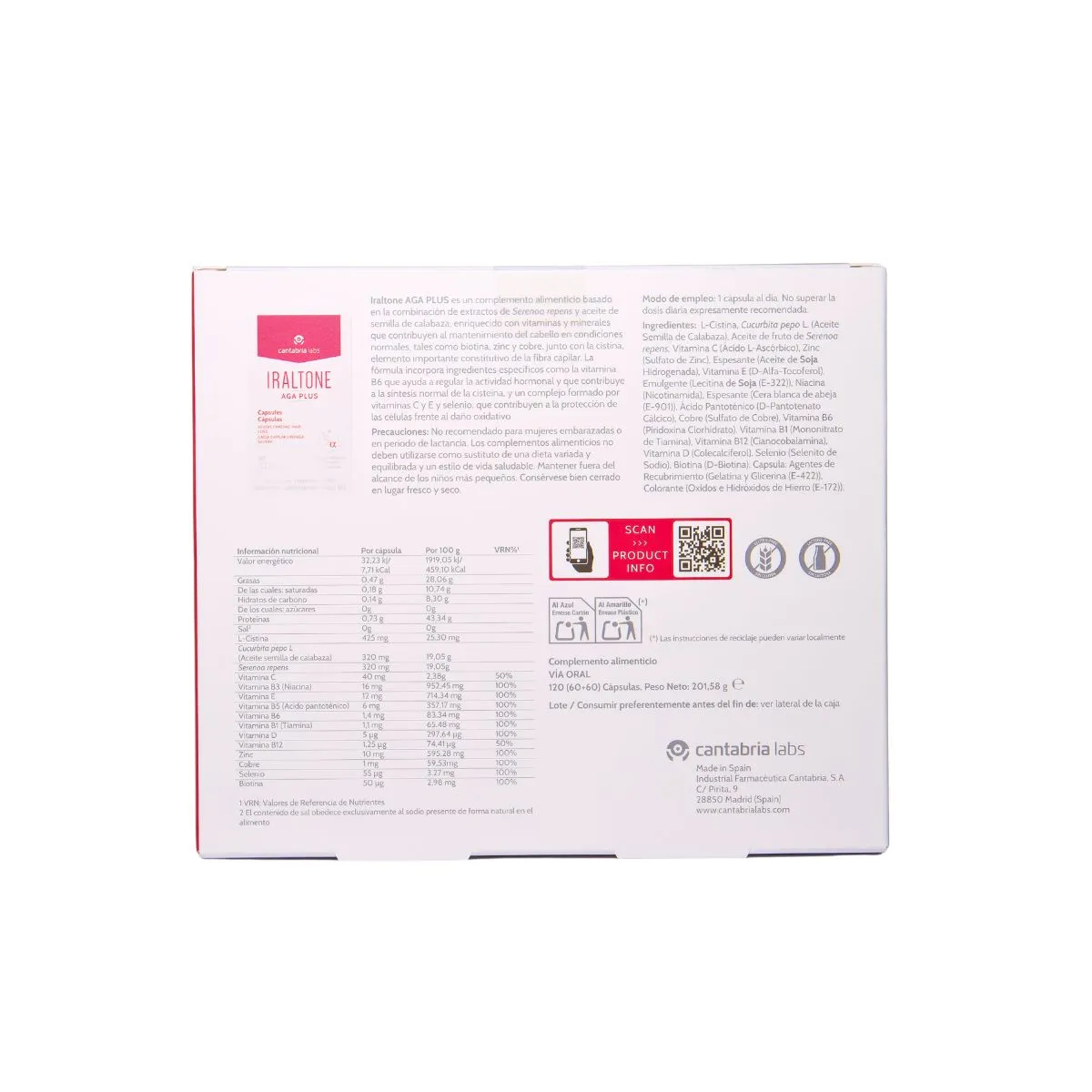 IRALTONE PACK Aga Plus 120 Cápsulas (60+60) - Imagen 2