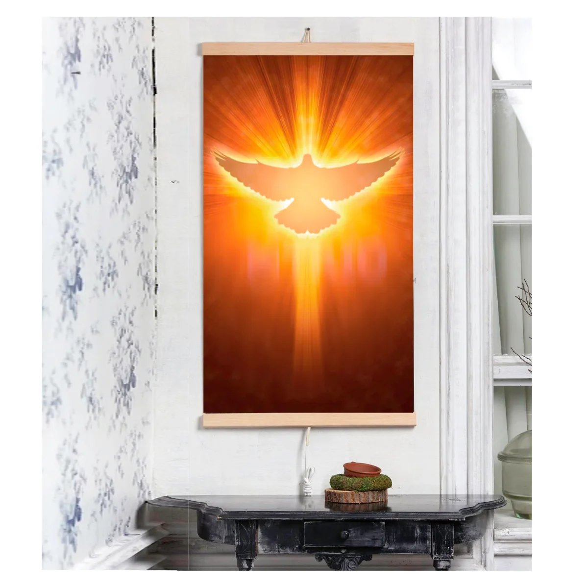 Calefactor infrarrojo - panel calefactor flexible 430W con regulador TRIO diseño 12 paloma, dimensiones 100x57cm - Imagen 2